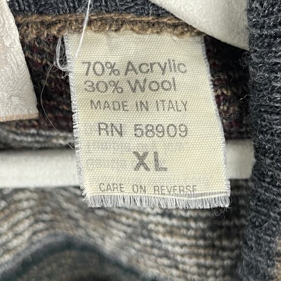 VTG Murano Sweater Vest Mens XL Wool Blend V Neck Italy Made Grandpa Academia - Picture 7 of 13